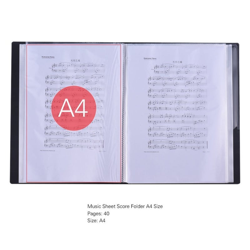 KingPoint Music File Folder A4 Size Sheet Music Folder Paper Documents Music Themed 40 Pockets Storage Folder - Image 4